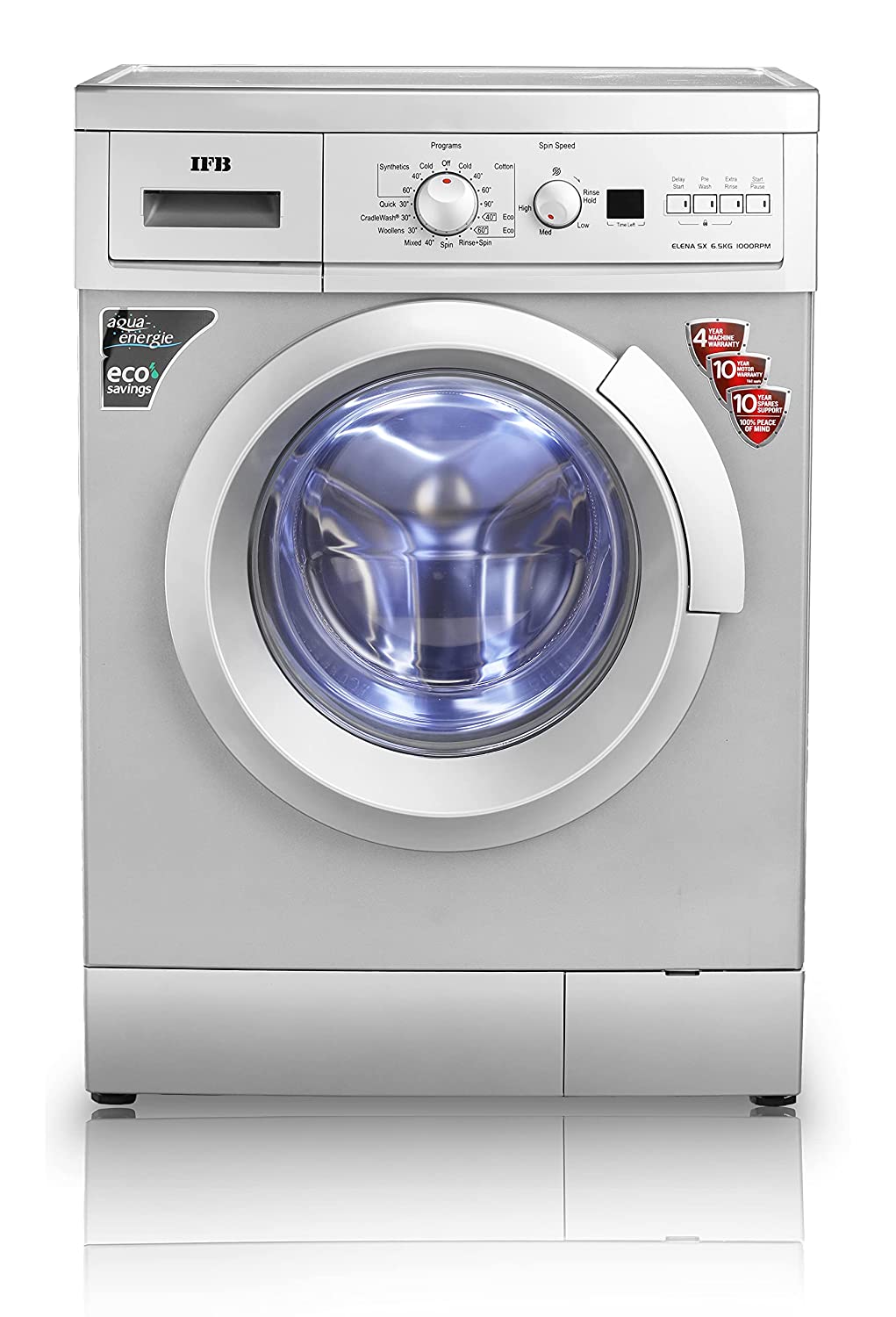 IFB 6.5 KG FULLY-AUTOMATIC FRONT LOADING WASHING MACHINE (ELENA SX 6510, SX -SILVER, IN-BUILT HEATER)