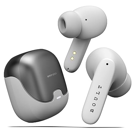 BOULT AUDIO Z40 TRUE WIRELESS IN EAR EARBUDS WITH 60H PLAYTIME, ZEN™ ENC MIC, LOW LATENCY GAMING, TYPE-C FAST CHARGING, MADE IN INDIA, 10MM RICH BASS DRIVERS, IPX5, BLUETOOTH 5.3 EAR BUDS TWS (WHITE)